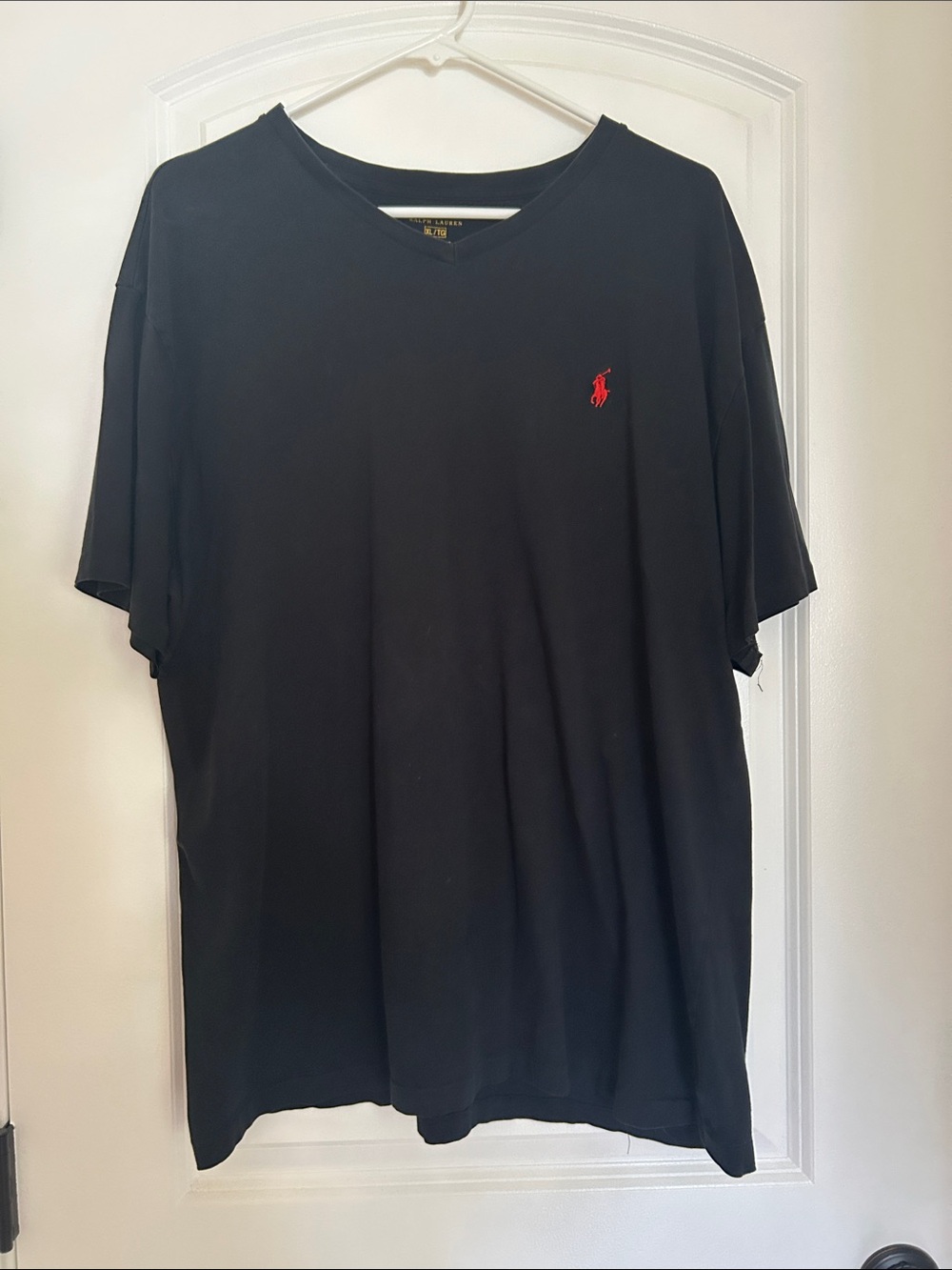 Polo by Ralph Lauren Black V-Neck Tee with Red Pony